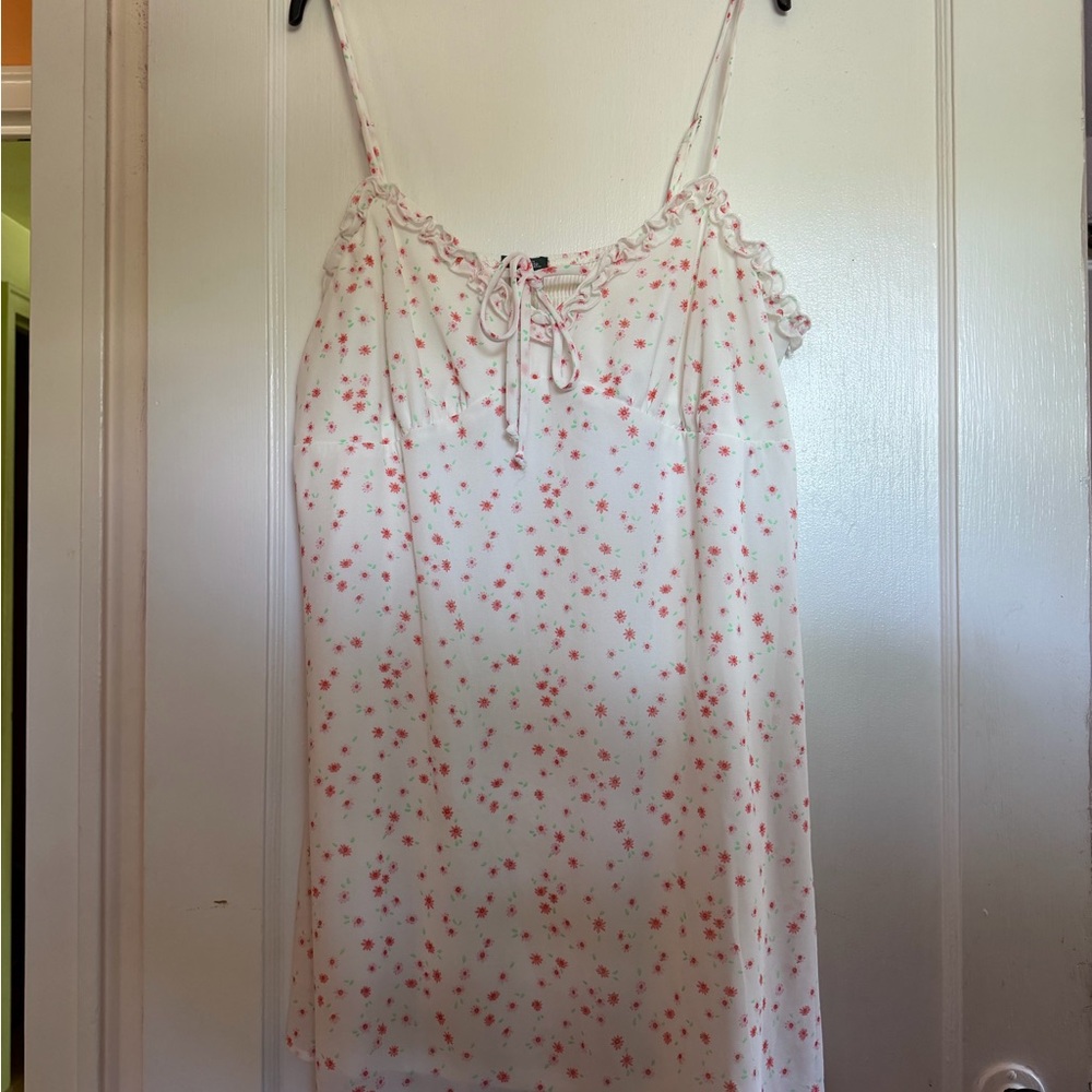 Wild Fable cream and red floral sun dress